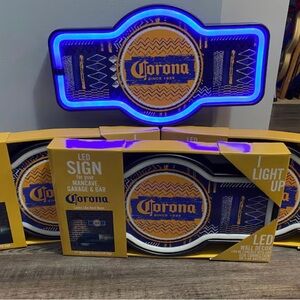 Corona Illuminated Wall Sign with Blue and Yellow